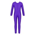 thumbnail image 3 of WOYY Little Girls Leotard Solid Long Sleeve Full Jumpsuit Stretchy Tight Romper, Sizes 4-6, 3 of 6