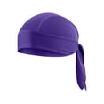 thumbnail image 2 of Sweat Wicking Do Rag Skull Cap Cooling Beanie Durag Head Wrap for Men Women Breathable Polyester Headwear for Sports Outdoor Purple, 2 of 3