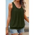 thumbnail image 3 of Women'S Summer Loose Fit Pleated Scoop Neck Casual Sleeveless Tank Tops  Green XL, 3 of 6