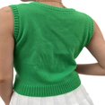 thumbnail image 3 of Women‘s V Neck Sleeveless Argyle Sweater Knitted Vest Slim Fit Ribbed Tank Crop Top Spring Fall Winter Kitwear, 3 of 3