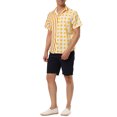 thumbnail image 2 of MODA NOVA Big & Tall Men's Striped Printed Plaid Shirt Short Sleeve Yellow White LT, 2 of 5