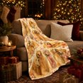 thumbnail image 3 of Golden Retriever Family with Floral Gifts, Cheerful Cottagecore Style for Dog Lovers, Pink Garden Portrait and Pet Adoption Gift, Cozy Flannel Blanket for Bedroom and Family Room, Pet Home Decor, 3 of 9