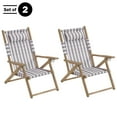 thumbnail image 6 of Lavish Home Set of 2 Folding Beach Chairs – 4-Position Recliners with Carry Straps, Brown Stripe, 6 of 8