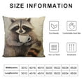 thumbnail image 5 of COMIO  Pillow Case Macro Watercolor Funny Raccoon Coffee Character Mammal Grey Amusing Big Classic Colored Design Farmhouse Decorative Throw Pillows Covers for Fall Decorations, 5 of 5