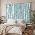 thumbnail image 3 of Aqua Tree Trunk Large Tapestry for Bedroom Wall Hanging Tapestry, Farmhouse Forest Snow Watercolor Ceiling Backdrop Tapestries Poster Blanket Wall Decor for Teens Room Living Room Dorm 100" x 59", 3 of 8