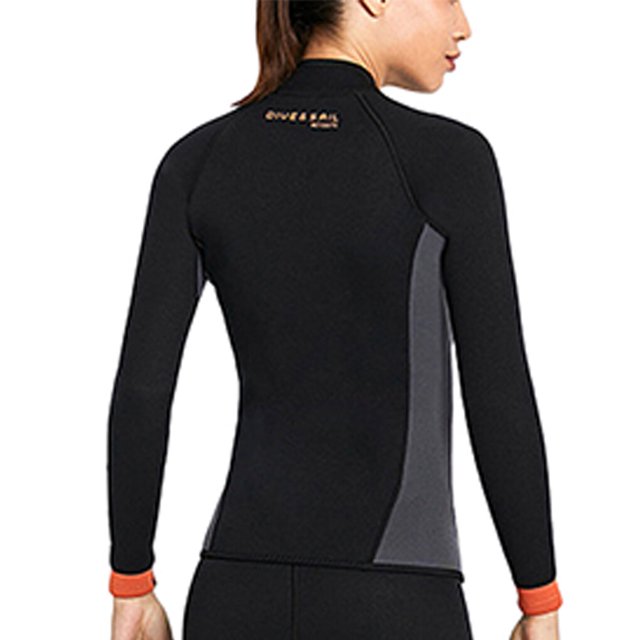Diving Jacket High Efficiency Cold Proof Nylon Material Good Elasticity Swimsuits Strong Sunscreen Smooth Leather Edging Wetsuit Women Black XXL