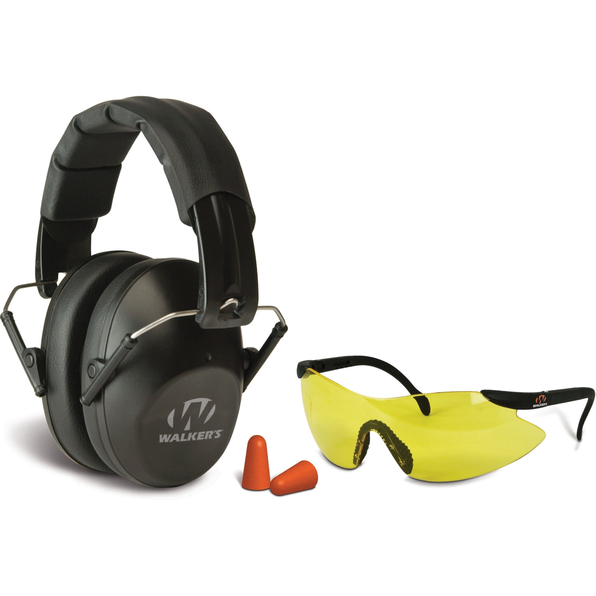 WALKERS GAME EAR PASSIVE PRO SAFETY COMBO KIT EARMUFF/PLUGS/GLASSES 31 DB BLK