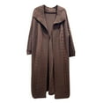 thumbnail image 4 of Womens Long Cardigans Fuzzy Cable Knitted Open Front Hooded Sweater Outerwear Solid Color Soft Cozy Warm Trendy Coat, 4 of 4