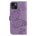 thumbnail image 6 of Nalacover For iPhone 14 Plus Magnetic Wallet Case,Luxury Embossed Butterfly PU Leather Flip Kickstand Card Slot Shockproof Protective Cover with Wrist Strap.For Apple iPhone 14 Plus,Purple, 6 of 10