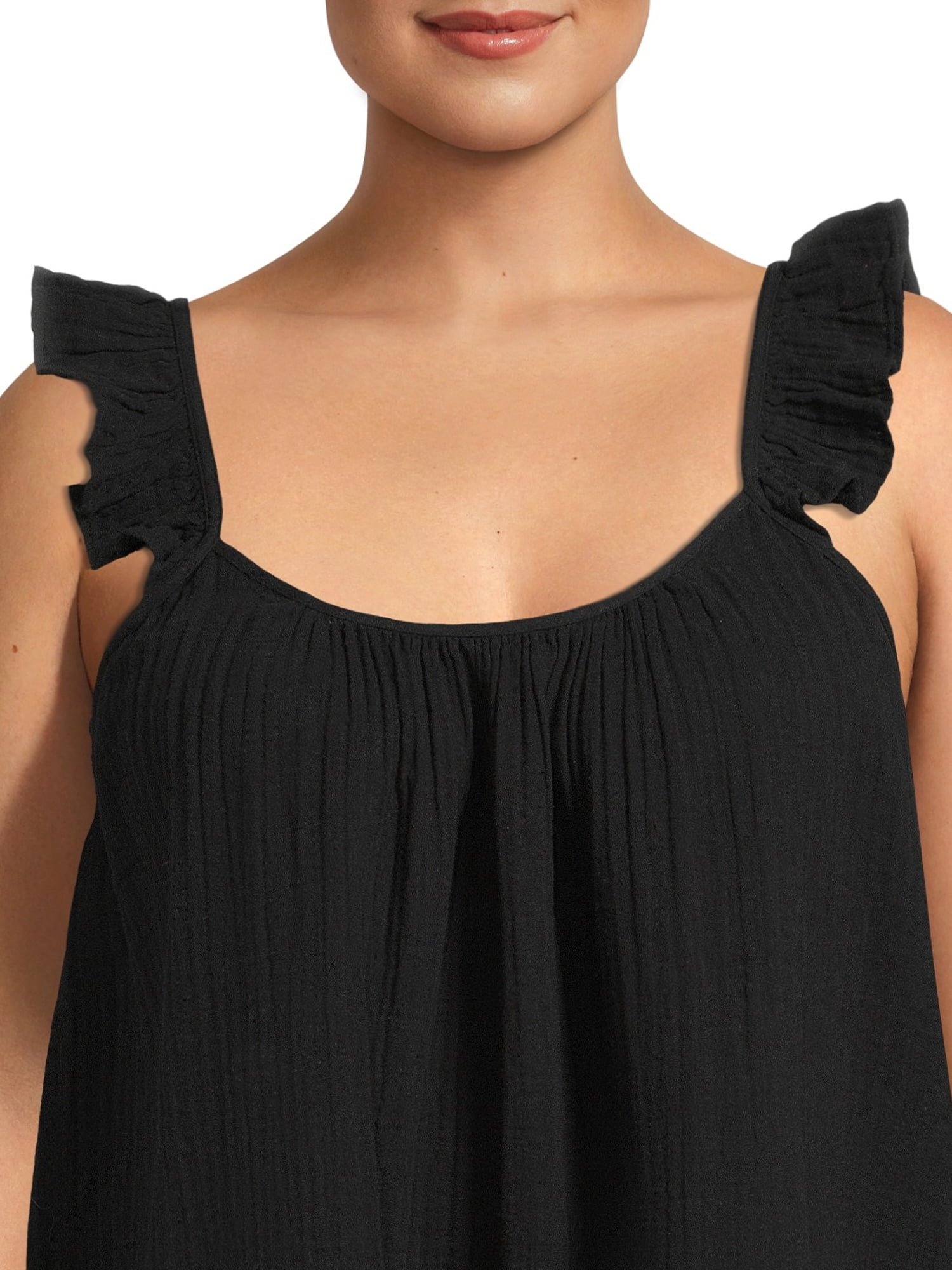 frame ruffle strap tank dress