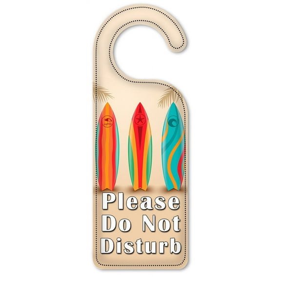 Do Not Disturb Door Knob Hanger Sign - Three Surfboards
