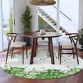 thumbnail image 3 of St. Patrick's Round Area Rug 6Ft Washable Circle Rugs for Bathroom Office, Luck Shamrock Eucalyptus Leaves Flowers Blue Non-Slip Carpet Floor Mats Indoor Outdoor Carpet Runner Aesthetic Home Decor, 3 of 8