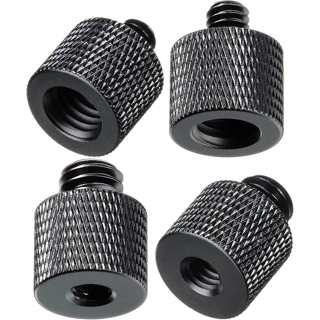 2 juegos de adaptador 1/4 hembra a 3/8 macho y adaptador de 3/8 hembra a 1/4 macho adaptador de trípode de tornillo, adaptador de montaje de rosca para trípode