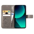 thumbnail image 3 of For Xiaomi 13T / 13T Pro Four-leaf Clasp Embossed Leather Phone Case(Gray),iPhone 16 Pro Max, 3 of 5