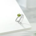 thumbnail image 4 of Gem Stone King 925 Sterling Silver Green Peridot and White Moissanite Wedding Engagement Band Bridal Set Ring for Women (1.49 Cttw, Gemstone August Birthstone, Available in Size 5, 6, 7, 8, 9), 4 of 5