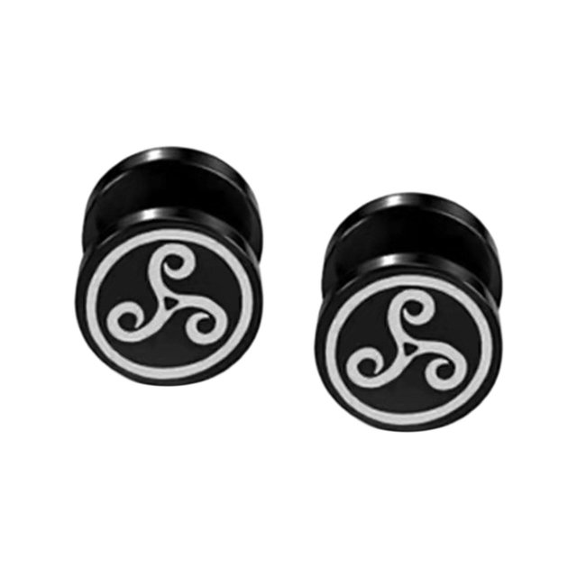 Pendientes de botón Yuyangstore góticos Redondos negros piercing joyería Aretes
