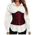 thumbnail image 5 of Corsets Waist Belt for Women 2022 Halloween Pirate Dress Up Tied Waspie Corset Lace-up Bustiers Corsets Goth Corset, 5 of 6