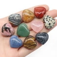 thumbnail image 3 of Estatua de corazón de piedra Natural para decoración de habitación, piedras preciosas de cuarzo rosa, amatista, Mineral, Yoga, cristales curativos, adorno de piedra, 2 uds., 3 of 4