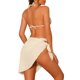 thumbnail image 3 of Conjuntos de bikini de 3 piezas para mujer, con escote halter, trajes de baño de malla con pareo y falda de playa, traje de baño pequeño en color beige, 3 of 5