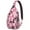 Pink Halloween Ghosts-2, variant on Sling Backpack,Pink Halloween Ghosts Sling Bag with Water Bottle Holder,Waterproof Sling Bag for Men/Women with Headphone Jack for Hiking,Travel