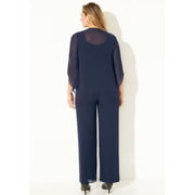 Catherines Womens Plus Size Accolades Georgette 3-Piece Pant Suit