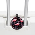 thumbnail image 3 of Flamingo Tropical Rainforest Set of 2pcs PU Leather Round Suitcase Tags with Privacy Cover and Name ID Tag - Ideal for Travel Luggage, Handbags, Backpacks, School Bags, 3 of 6