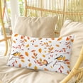 thumbnail image 4 of Orange Leaves Fall Pillow Covers, Linen Long Throw Pillow Case, Branches Birds Pine Cones Holiday Pillow Protector Decorative Cushion Cover for Living Room/Bedroom 16" x 24", 4 of 8