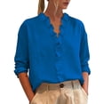 thumbnail image 2 of Kelon Ladies Tops and Blouses Long Sleeve V Neck Ruffled Blouses Summer Outfits 2026 Fashion Clothing Blouses Oversized Shirt Clothing, S, 2 of 5