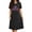 Black, variant on Women's Plus Size Patriotic USA & Firework Nightshirt, Short Sleeve Crew Neck Casual Sleep Dress, S-5XL