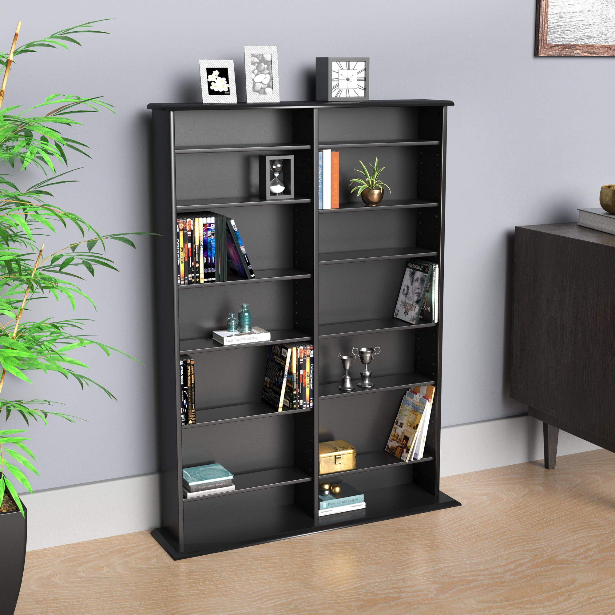 Cherry and Black Prepac Double Wall Mounted  Storage Cabinet 