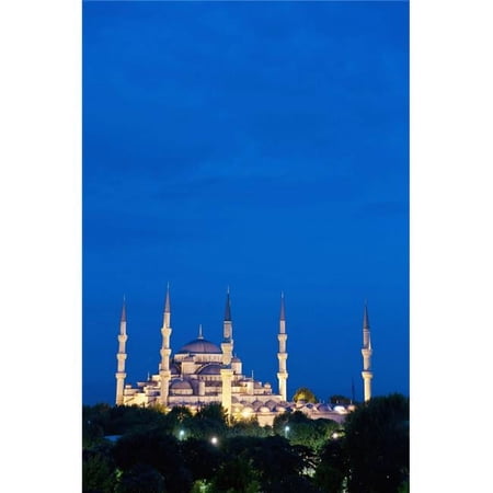 Turkey - Sultanahmet or Blue Mosque at dusk - Istanbul Poster Print - 12 x 19