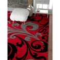 thumbnail image 5 of Infinity Home 600604 Tapis de Zone Rubis Fleur de Lis 3 Pi. 11 Po. x 5 Pi. 3 Po. - Rouge, 5 of 5