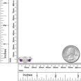 thumbnail image 3 of Gem Stone King 925 Silver and 10K Yellow Gold Purple Amethyst Diamond 3-Stone Ring Set with Moissanite (1.70 Cttw) (Size 5), 3 of 3