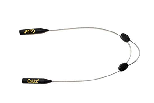 Adjustable Low Profile Off-The-Neck Eyewear Retainer 16 Inch Black Stainless Cablz Zipz Adjustable Eyewear Retainer Lightweight