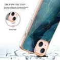 thumbnail image 5 of Designed for iPhone 14 Marble Case, Ultra Thin Girls Women Plating Marble Designed Flexible Soft TPU IMD Marble Protective Case Cover for iPhone 14 - Green, 5 of 6