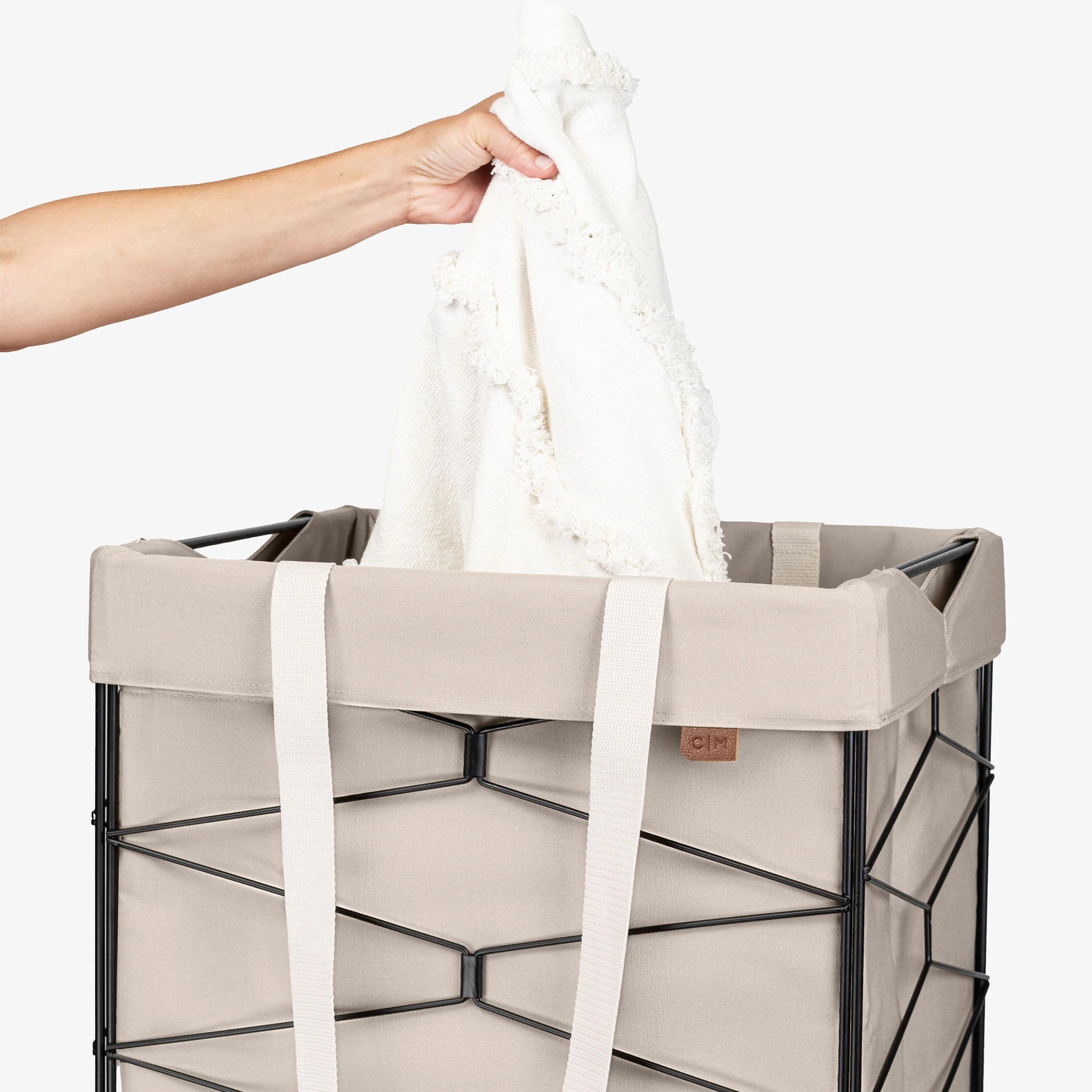 CleverMade Flex Frame Hamper LUXE 98L Rolling Laundry Hamper, Charcoal