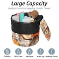 thumbnail image 2 of PhooArto Travel Cosmetic Bags Barrel Makeup Bag, Multifunctional Toiletry Bucket Bags Round Organizer Storage Pocket, Maple Leaves and Violin Music, 2 of 6