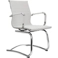 thumbnail image 1 of Silla Oficina Semi Ejecutiva Visitante Sala Espera Trineo Piel PU Blanca Rep Eames Aluminium Grupo Microtec Secretarial Minimalista Moderna Visita Fija (Blanco) Grupo Microtec Eames Aluminium, 1 of 4