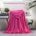thumbnail image 2 of Btomtd 70"x80" Warm Fleece Throw Blanket for Sofa Bedding Bed Blanket Lightweight Cover Blanket for All Seasons Use, Hot Pink, 2 of 4