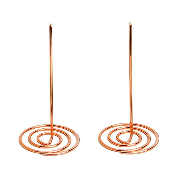 2 piezas de tenedor de metal dorado rosa para menú, citaciones, facturas, documentos, notas, carpeta de agujas, productos de almacenamiento para oficina, hogar y cocina.