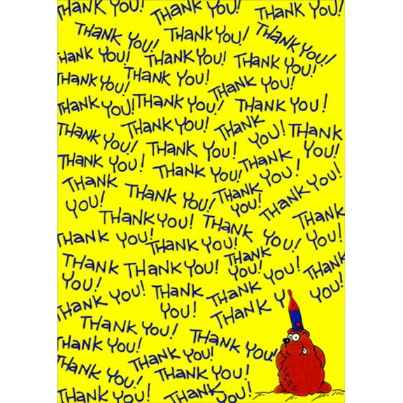 Designer Greetings Bear Writes 'Thank You' Many Times Funny / Humorous Thank You Card