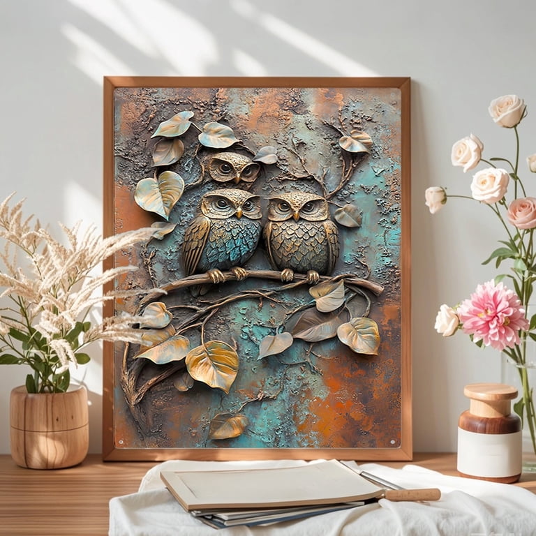 HOARBOEG Vintage Metal Wall Art, 8x12in Rustic Tin Sign for