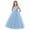 Blue, variant on Gpaecead Girls Floral Lace 3/4 Sleeves Floor Length Dress Wedding Party Evening Formal Pegeant Dance Gown Blue