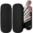 thumbnail image 2 of UYGDUY-Silicone Travel Makeup Brush Holder for Women with Magnetic Closure and Built-in Brush Cleaner, Washable Cosmetic Organizer, Gift-Ready Pouch, Black, 2 of 3