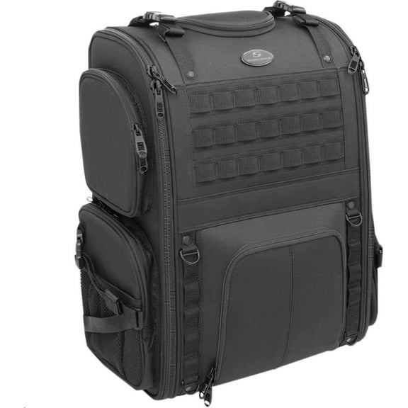Saddlemen S3500 Tactical Sissy Bar Street Motorcycle Tail Bags - Black/One Size