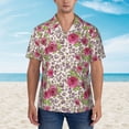 thumbnail image 2 of Sikiie Rose Mix Leopard 4 Print Men's Hawaiian Shirt, Summer Beach Button Pocket Short Sleeve T-Shirt,XX-Large, 2 of 7