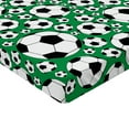 thumbnail image 2 of Ambesonne Soccer Fitted Sheet 2 Pcs Set, Popular Sports Motif, Full, Green Black White, 2 of 3