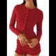 thumbnail image 1 of Blusas de Larga para Mujer, Cárdigan Ligero de Otoño, Camisetas para Salir, Blusas Acanaladas con Botones, Lindas y A Rojo L, 1 of 9