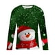 thumbnail image 4 of Blusas y camisas de manga larga y cuello redondo para hombre, informales, a la moda, con estampado navideño, cuello redondo, blusas de licra de manga larga para hombre., 4 of 5
