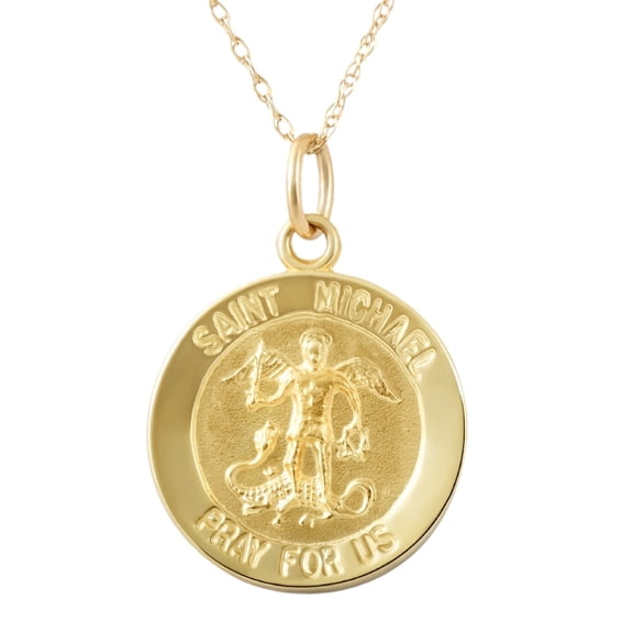 Pompeii 14k Yellow Gold St. Michael Medal Pendant .5" Tall 1 Gram (,)